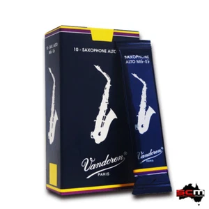 Vandoren Eb Alto Saxophone 2.0 Strength Reeds Box of 10 reeds made in France - Picture 1 of 3