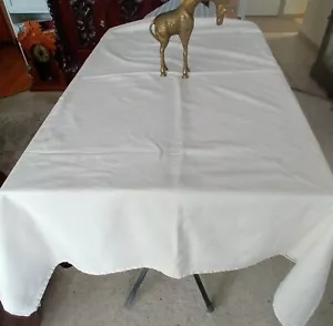 Cotton Rec. Tablecloth.Natural Farmhouse.Shabby Chic.Rustic.60x92 FREE SHIPPING - Picture 1 of 5