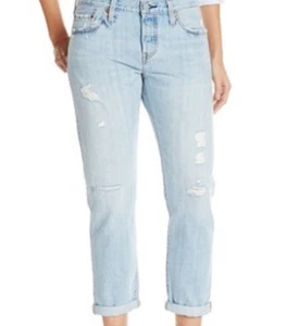 Levi's Girl's Boyfriend Jeans Light Wash Distressed - Picture 1 of 1