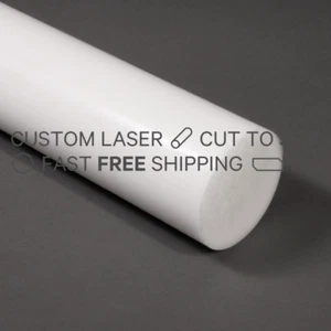 White Natural Acetal Rod Copolymer Dia.16mm x 295mm long FAST N FREE POSTAGE - Bild 1 von 2