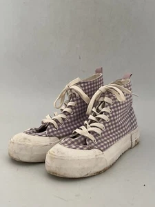 Primark Womens Violet White Check Laced Sneakers Size UK 8 #JG - Picture 1 of 7