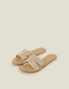 Accessorize Sommer Damensandale Flip Flops Pailletten flache Schuhe Größe 3 - Bild 1 von 9