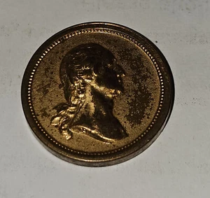 Antique Washinton / Lincoln Brass Medal # 749 - Picture 1 of 2