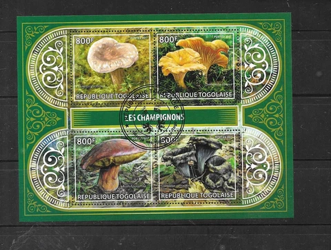 TOGO 2017 MUSHROOMS USED CTO SOUVENIR SHEET RECENT SOUVENIR SHEET STAMP Cover