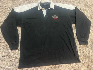 Guinness Men’s Black Rugby Polo Long Sleeve Adult XL 103427 Merchandise Beer - Picture 1 of 4