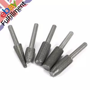 5Pcs/Set Rotary Steel File Rasp Metal Cutter Drill Bits Burrs Steel Grinding - Picture 1 of 11