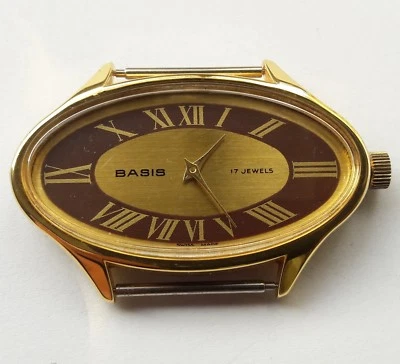 Reloj Pulsera Vintage Damas BASIS Mecánico Cuerda Manual 17Jewels BF910 Hecho en Suiza Foto 1 de 4