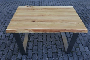 Designer Esstisch Akazie Holz Tisch Edelstahl Gestell Bürotisch Schreibtisch NEU - Bild 1 von 12