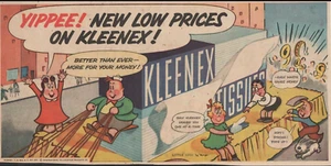 Anuncio de cómic periódico Kleenex 1953 "Little Lu by Marge" "Nuevo precio bajo" 2D22 - Imagen 1 de 2