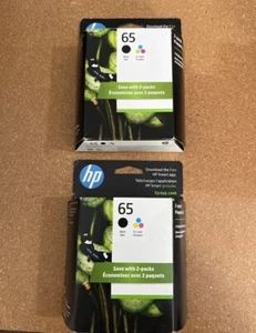 GENUINE HP 65 Black/Tri-color Combo Pack (LOT OF 2) Ink Cartridges Exp.2026 NEW! - Picture 1 of 7