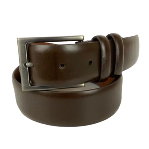Boconi Nashville Mens Belt Size 40 Brown Smooth Genuine Leather Nickel Buckle - Picture 1 of 6
