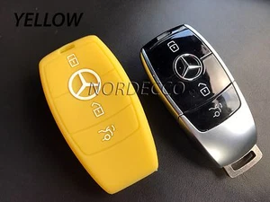 SILICONE 3 BUTTON SMART KEY FOB PROTECTOR COVER 2016 2017 MERCEDES C E G S CLASS - Picture 1 of 2