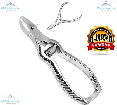 ASM® INSTRUMENTS ASM® Toe Nail Clippers Cutters Nippers Set -Chiropody Heavy Duty Thick Nails Set