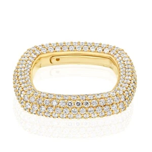 18 Karat Gelbgold Quadrat Diamant Pave Eternity Band 3,26 ct 7,46 Gramm - Bild 1 von 6
