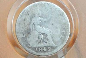 1842 Fourpence Great Britain 4 Pence Silver - AG/G (Good) Condition - UK 4 Pence - Picture 1 of 2