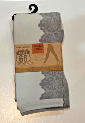 Medias sin pies estampadas Route 66 M/L un par paloma y gris jaspeado NUEVAS Foto 1 de 4