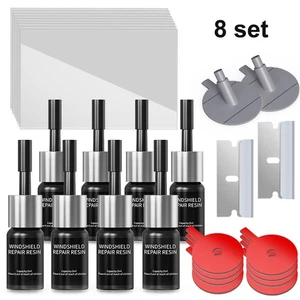 8X Vetro Riparazione Parabrezza Caduta Set Completo Auto Liquido - Foto 1 di 9