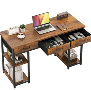 Computer Desk 43 Inch Home Office Rustic Brown Aus Seller - Picture 1 of 8