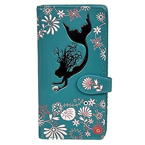 Shag Wear Teal Mermaid Women's Clutch Cardholder Wallet Zipper Purse - Image 1 of 1