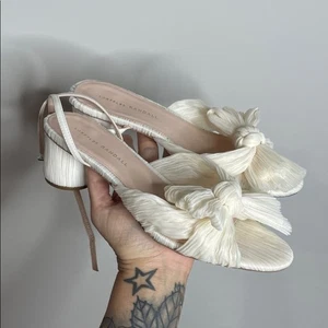 Loeffler Randall Damen Dahlie Perlen Plissee Schleife Absatz in Vegan Perlen Größe 9 - Bild 1 von 8