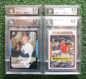 4x Lot BGS 8.5 Justin Verlander RCs 2005 Bowman, Zenith, Topps Update & Pristine - Picture 1 of 9