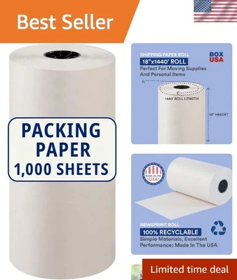 White Packing Paper Roll 1440'L x 18"W - 1000 Sheets - Image 1 of 4