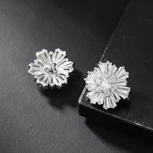 Flower Alloy Crystal Rhinestone Buttons Sewing Decorative Buttons DIY - Picture 1 of 9