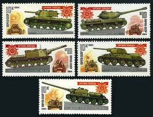 Russia 5217-5221, MNH. Michel 5347-5351. Carri armati seconda guerra mondiale. 1984. - Foto 1 di 1