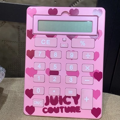 Juicy Couture Pam Gela Large Pink Calculator With 3 Pencils - Image 1 of 4