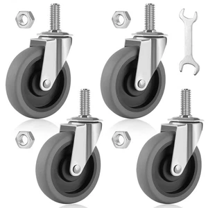 4 Inch Heavy-Duty Threaded Stem Caster Set - Picture 1 of 5