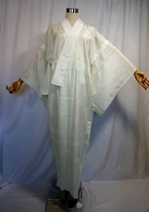 Japanese kimono,SILK ,Summer kimono,”RO"絽 ,long under garment,Floral,L 53",.4558 - Picture 1 of 7