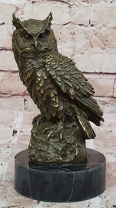 Estatua de pájaro búho de bronce firmada Williams escultura vigilante silencioso estatuilla - Imagen 1 de 10