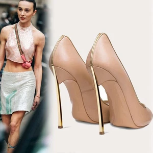 Zapatos de salón de fiesta de pasarela para mujer punta abierta punta súper altos tacones de aguja OL - Imagen 1 de 30