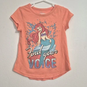 Kleinkind Mädchen T-Shirt Größe 5T Arielle Disney korallenfarben Shirt Find Your Voice - Bild 1 von 4