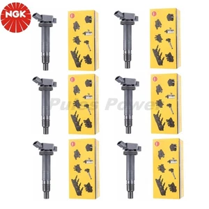 6x 9091902247 NGK OEM Ignition Coils For Toyota Camry Corolla 4Runner FJ Cruiser - Picture 1 of 8