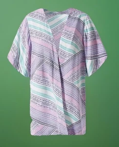 NWT CHICO'S Open Kimono Cardigan Topper Top-Layer Rainbow Multi Color Sz 2 - Picture 1 of 6