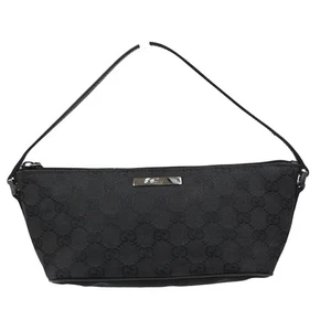 Bolso de Hombro GUCCI GG Patrón Bote Pochette Lona Negro SHW Italia 62DA131 - Imagen 1 de 13