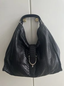 GUCCI Hobo Tasche Soft  Stirrup Python Leder Schwarz - Bild 1 von 17