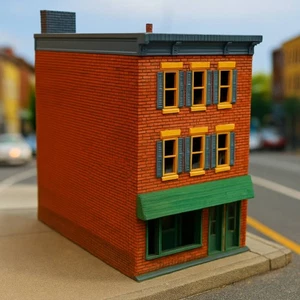 HO Scale 3-Story 1:87 Brick Building - Picture 1 of 8