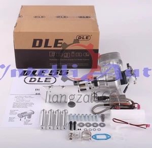 DLE 55CC Single Cylinder Two Stroke Side Exhaust Gas Engine w/ Muffler&Ignition - Picture 1 of 5