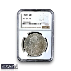 1881-S Morgan Dollar (*Certified MS64 PL by NGC*) - PROOF-LIKE - Picture 1 of 4