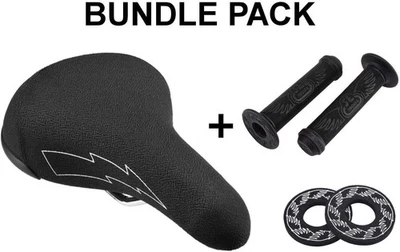 Paquete de asientos de volante negros para bicicletas SE con empuñaduras de ala SE Donuts Foto 1 de 4