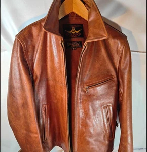 The Real McCoy B-McCOYS Luxus Reiter Jacke Echtleder Gr.34 Whisky Braun - Bild 1 von 10