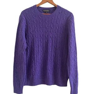 Suéter Brooks Brothers Para Hombres M Tejido con Cable Pescador Lana Escocesa Heritage Cabin - Imagen 1 de 8