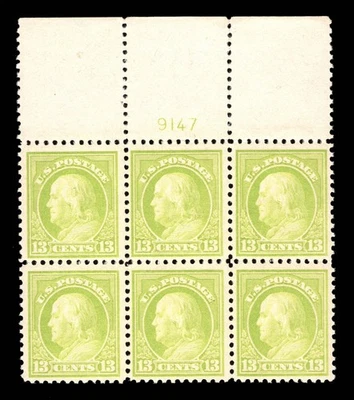 MOMEN: US STAMPS #513 MINT OG NH INTACT PLATE BLOCK OF 6 VF LOT #96104 - Image 1 of 2