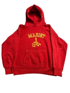 Vintage 70s 1970 Red Marist Indian Hoodie Medium USA College University - Picture 1 of 9