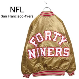 VTG 90s NFL SAN FRANCISCO 49ERS CHALK LINE SATIN BOMBER JACKET SPELL Size M - Picture 1 of 12