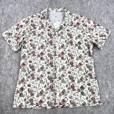 Camisa masculina eleventy média floral platina coleção especial algodão Itália - Imagem 1 de 4