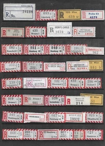 CORREO REGISTRADO F2666 - ETIQUETA PEGATINA - NOTA PEGATINA 35 PIEZAS ALEMANIA, AUSTRIA - Imagen 1 de 1