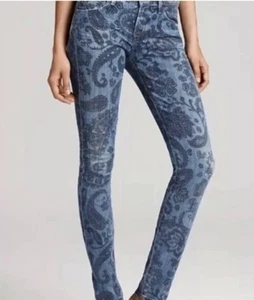 Citizens Of Humanity Jeans Womens 32 Blue Floral Paisley Avedon Skinny Leg - Picture 1 of 14